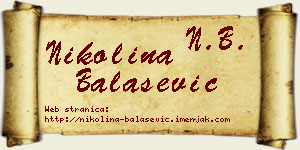 Nikolina Balašević vizit kartica